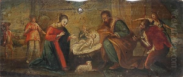 Adoration Of The Shepherds Oil Painting by Andrea Meldolla Schiavone