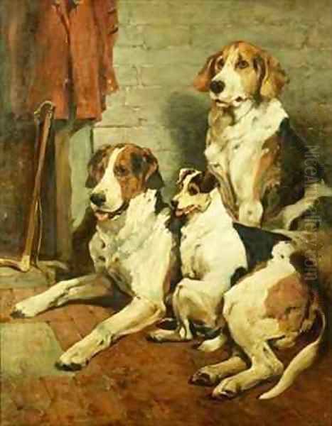 Foxhounds Oil Painting by John Emms