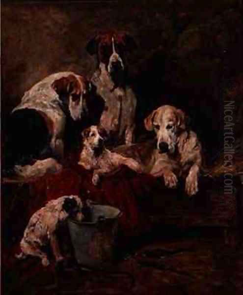 Kennel Companions Oil Painting by John Emms