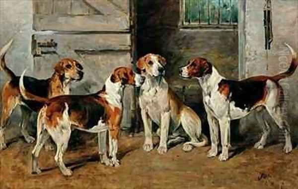 Study of Hounds Oil Painting by John Emms