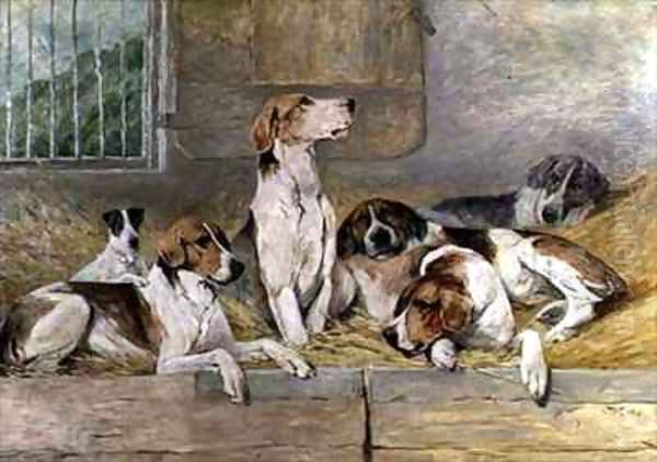 Hounds Oil Painting by John Emms