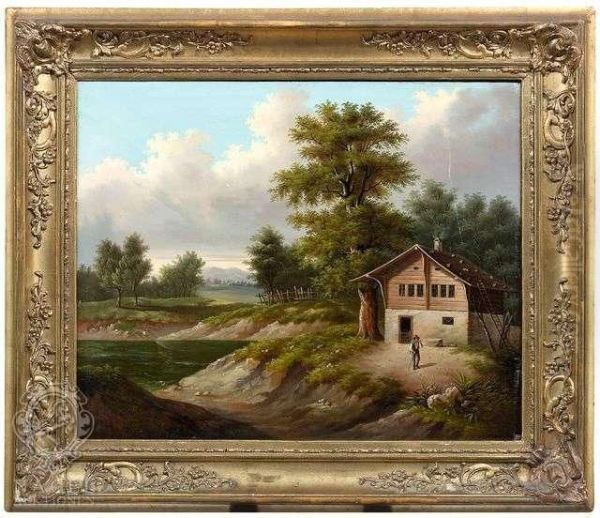 Styrianlandscape Oil Painting by Anton Schiffer