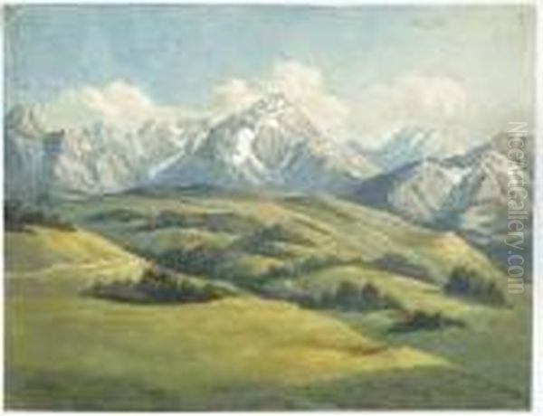 Die Karpathen In Der Buckowina Oil Painting by Anton Schiffer