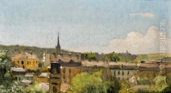 Blick Vom Tivoli Gegen Hietzing Oil Painting by Emil Jakob Schindler