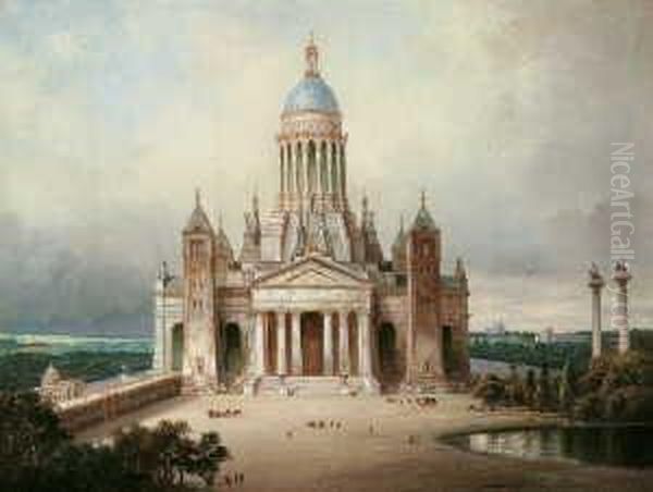 Architekturphantasie. Oil Painting by Karl Friedrich Schinkel