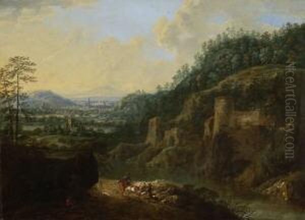 Gebirgslandschaft Oil Painting by Maximilian Joseph Schinnagl