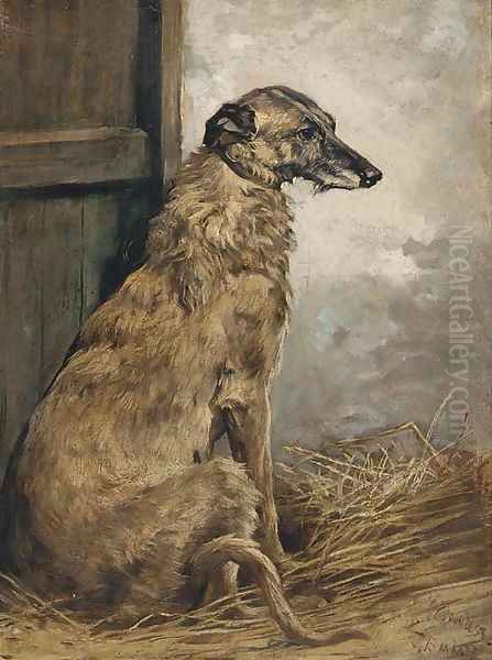 Countess, a deerhound Oil Painting by John Emms