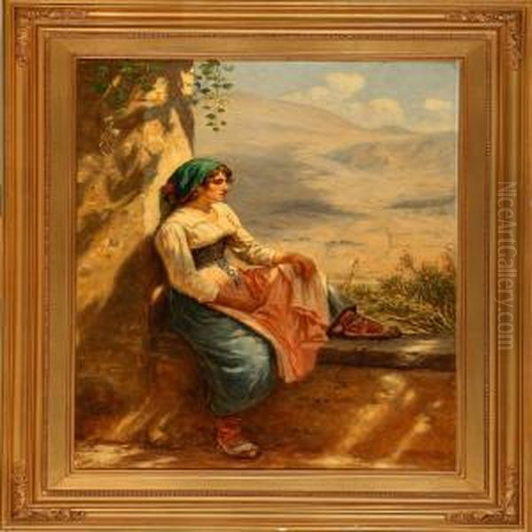 Young Italian Woman Oil Painting by N. F. Schiottz-Jensen