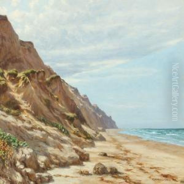 Coastal Scenery Oil Painting by Niels Frederik Schiottz-Jensen