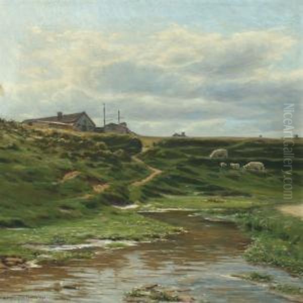 Landscapefrom Northern Jutland Oil Painting by Niels Frederik Schiottz-Jensen