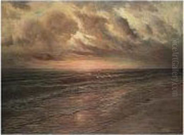 Marine At Sunset Oil Painting by Joseph, Jos. Schippers