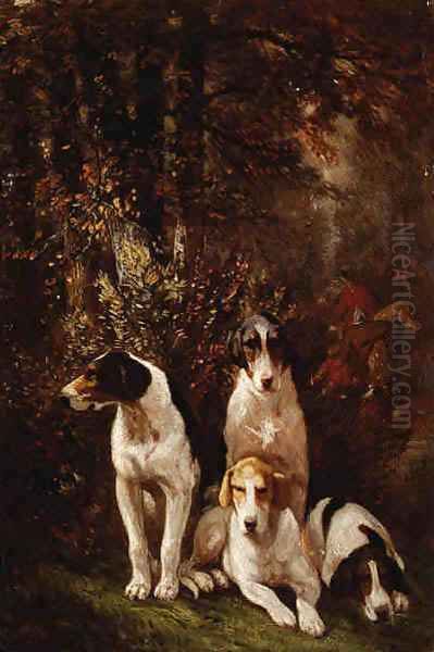 Hounds at Rest Oil Painting by John Emms