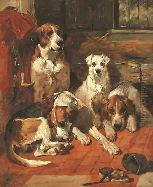 Resting after the Hunt Oil Painting by John Emms