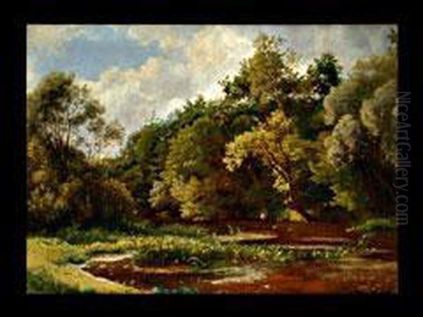 Der Waldteich Oil Painting by Johann Wilhelm Schirmer