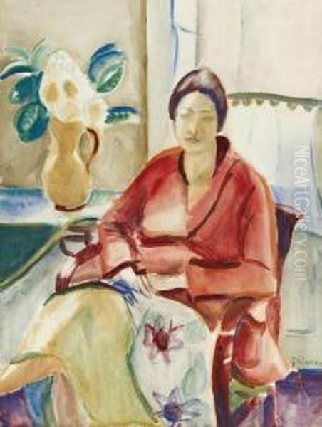 Femme Dans Un Interieur Oil Painting by Ferdinand Schirren