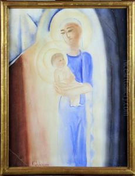 Mere Et Enfant Oil Painting by Ferdinand Schirren