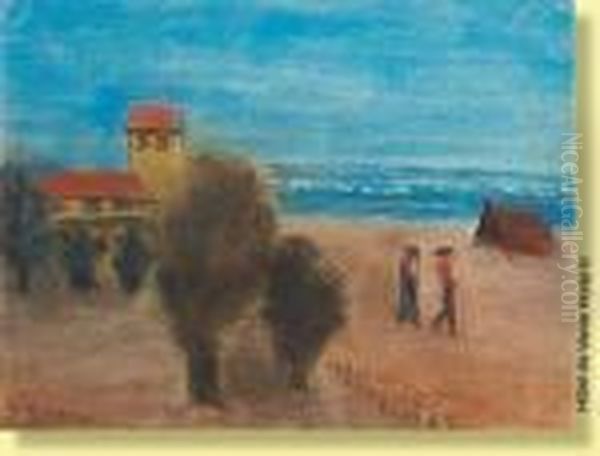 Promeneurs En Bord De Mer Oil Painting by Ferdinand Schirren