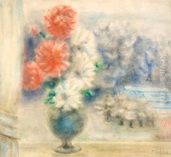 Vase De Fleurs Oil Painting by Ferdinand Schirren