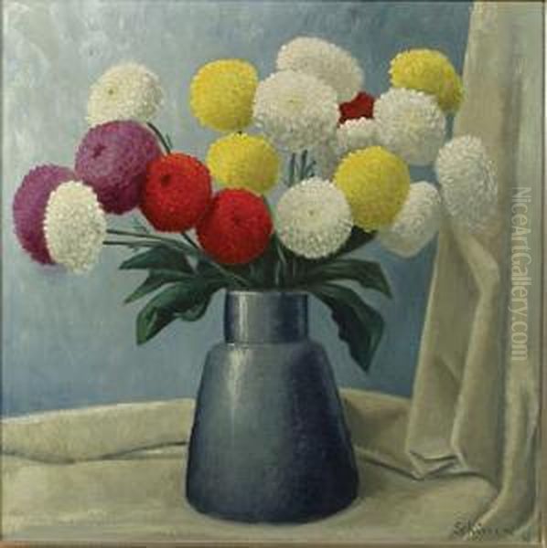 Vase Fleuri Oil Painting by Ferdinand Schirren