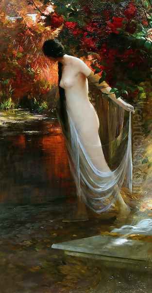 Ophelia at the River's Edge Oil Painting by Carlos Ewerbeck