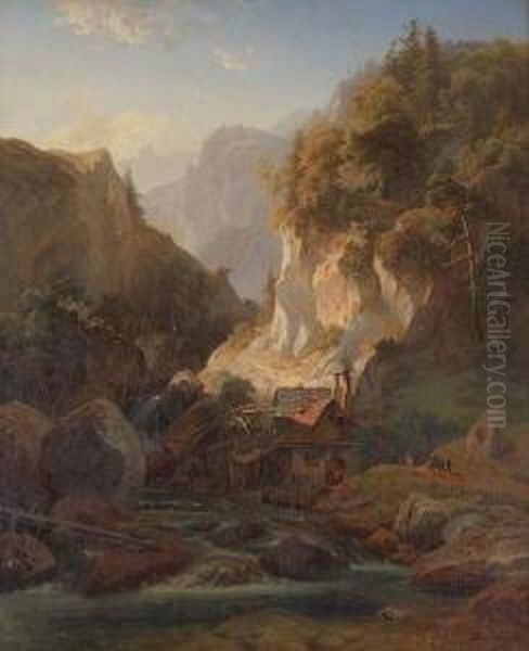 Alte Schmiede Oil Painting by Eduard Ii Schleich