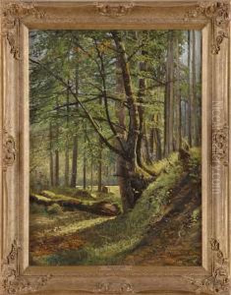 Waldinneres. Oil Painting by Hans Schleich