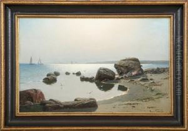 Coastal Scenery From The German Island Of Rugen Oil Painting by Hans Schleich