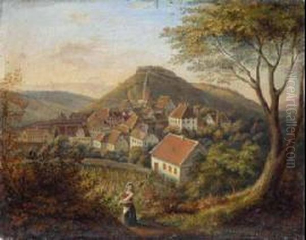 Blick Auf Die Wurmlinger Kapelle Oil Painting by Carl Schleicher