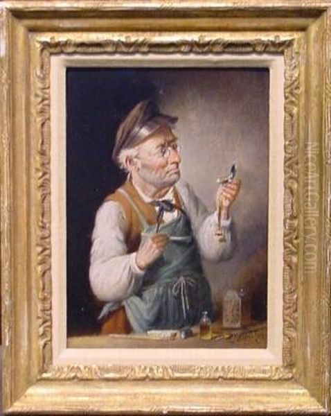 The Watchmaker Oil Painting by Carl Schleicher