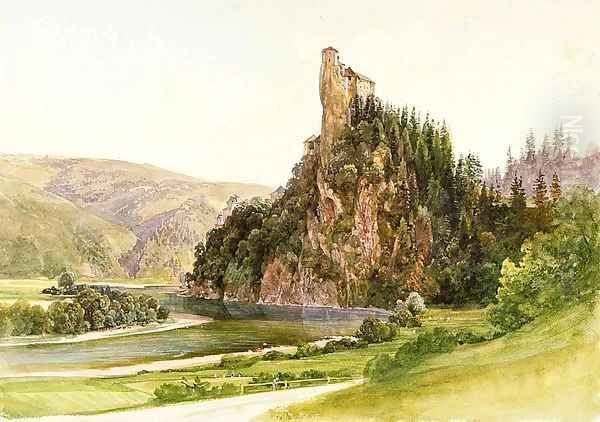 Orava Castle Oil Painting by Thomas Ender