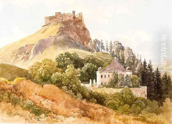 Povazsky Hrad and the Renaissance Mansion Oil Painting by Thomas Ender