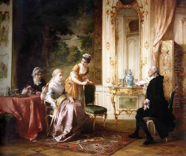 Das Rezitativ (The Recitation) Oil Painting by Otto Erdmann