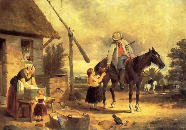 Thirsty Drover Oil Painting by Francis W. Edmonds