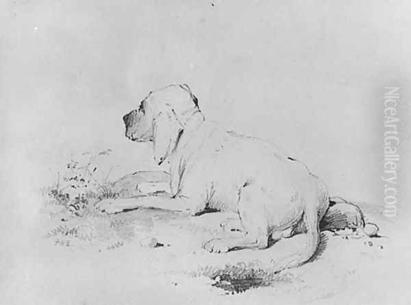 Dog (from McGuire Scrapbook) Oil Painting by Francis W. Edmonds