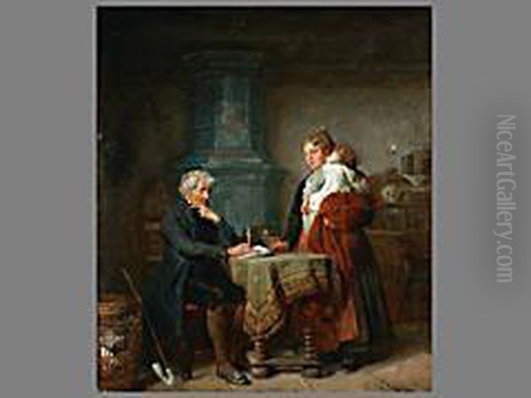 Beim Doktor Oil Painting by Felix Schlesinger