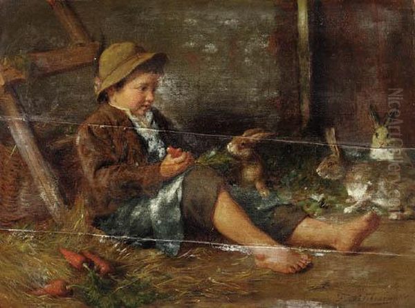 Carrots For Lunch Oil Painting by Felix Schlesinger