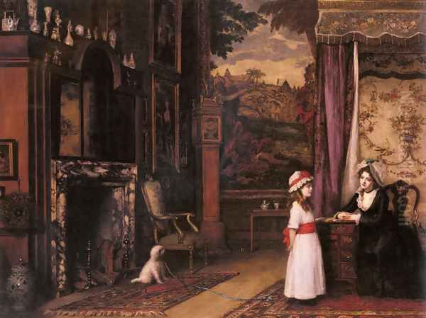 The Morning Lesson Oil Painting by William Maw Egley