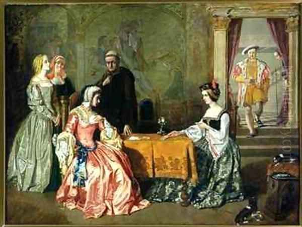 Henry VIII 1491-1547 and His Wives Oil Painting by William Maw Egley