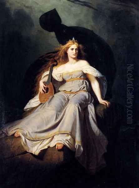 The Muse Of Music Oil Painting by Karl Ludwig Adolf Ehrhardt