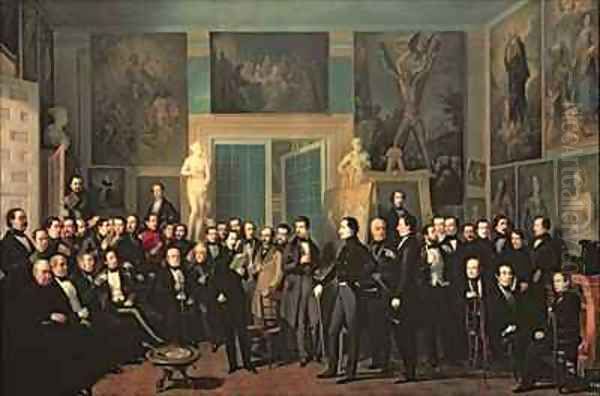 The Gathering of the Poets Oil Painting by Antonio Maria Esquivel Suarez de Urbina