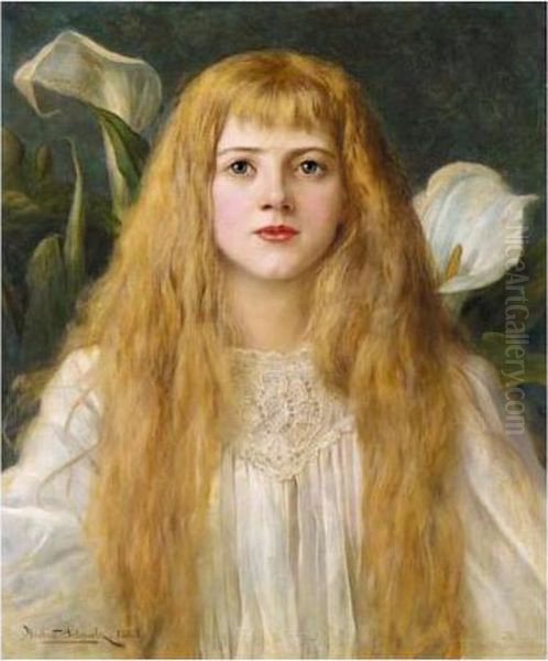 A Fair Beauty Oil Painting by Herbert Gustave Schmalz