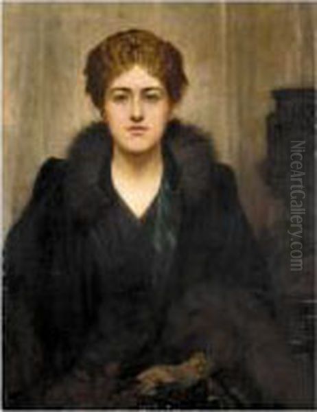 Portrait Of Julia Margaret, Daughter Of J. Christopher Wilson Oil Painting by Herbert Gustave Schmalz