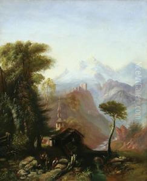 View Of St. Nicolli Oil Painting by Mathias Schmid