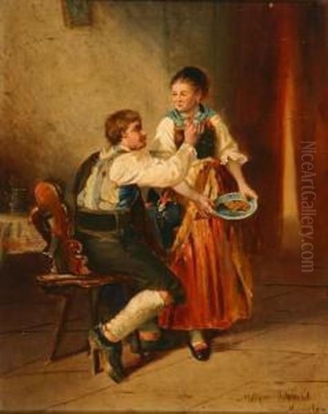 The Suitor Oil Painting by Mathias Schmid