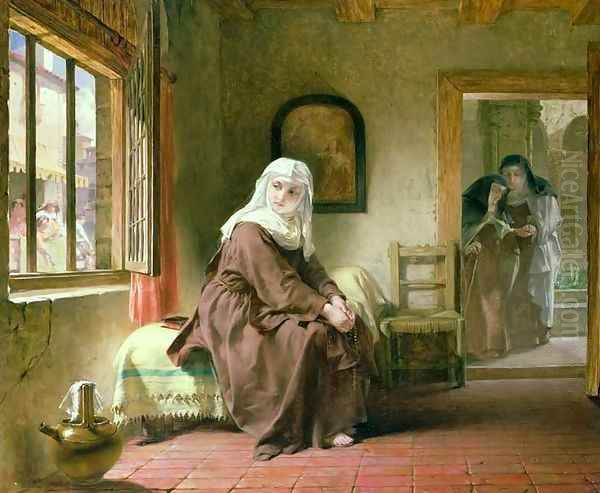 The Novice Oil Painting by Alfred Elmore