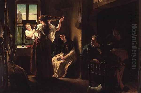 The Invention of the Combing Machine Oil Painting by Alfred Elmore