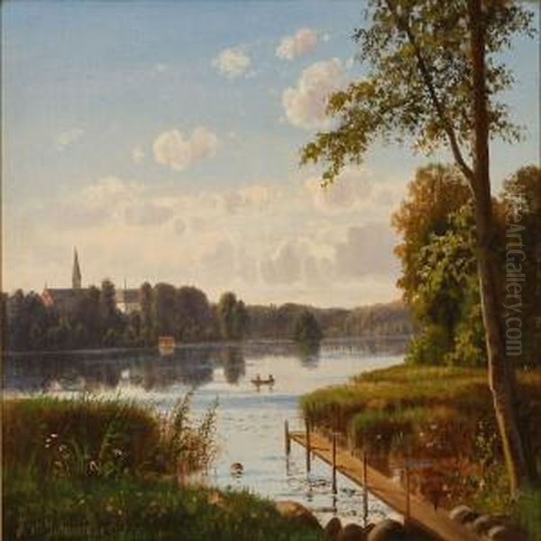 Summer Day At Soro College, Denmark Oil Painting by Alexander Schmidt