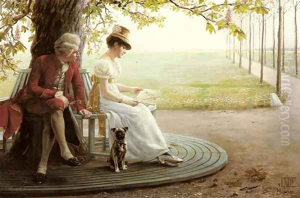 Courtship Oil Painting by Felix Friedrich Von Ende