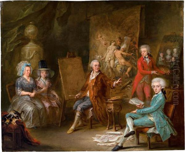 Familienbildnis Oil Painting by Martin Johann Schmidt