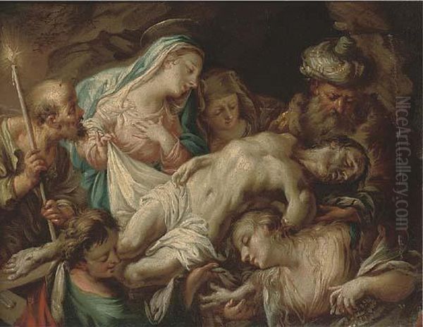 The Lamentation Oil Painting by Martin Johann Schmidt